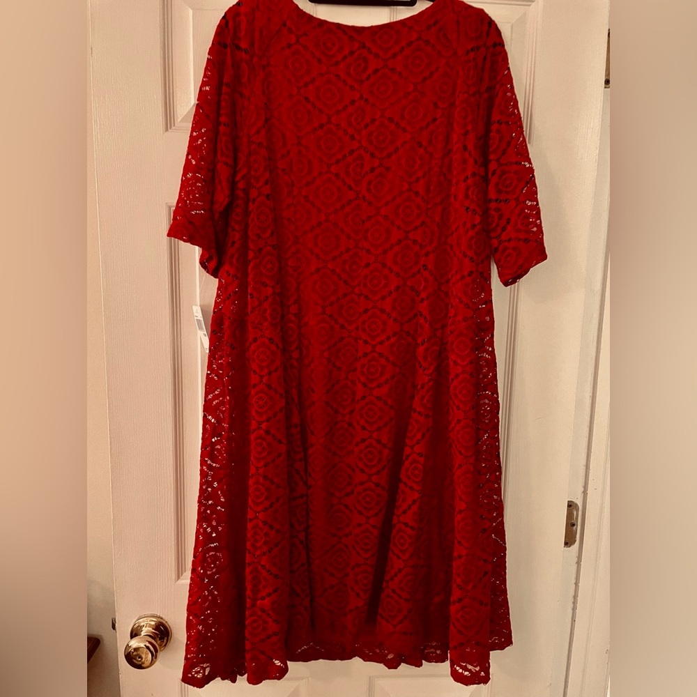 NWT - Rabbit Rabbit Rabbit Red Lace Dress - size 16W - Picture 2 of 5